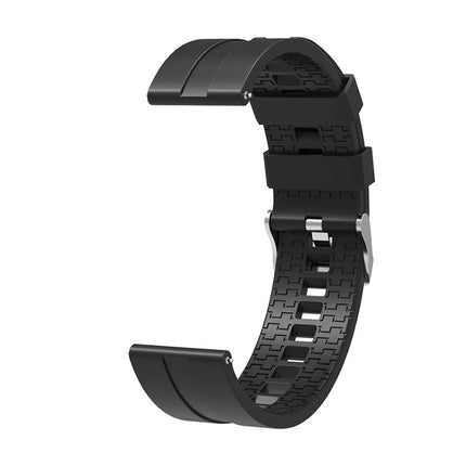 Suitable For Xiaomi Haylou Solar Watch Silicone Strap Length: 21cm(black)-garmade.com