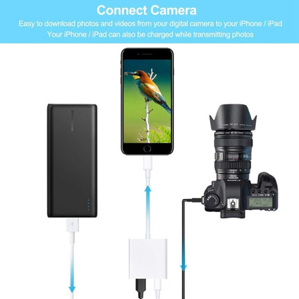 ZS-KL21806 2 in 1 8 Pin to USB 3.0 + Camera USB Read OTG Adapter, Compatible with IOS 13 and Above System-garmade.com