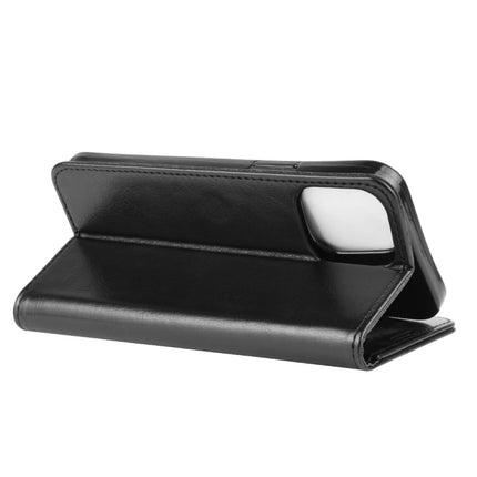 For iPhone 12 / 12 Pro R64 Texture Single Horizontal Flip Protective Case with Holder & Card Slots & Wallet& Photo Frame(Black)-garmade.com