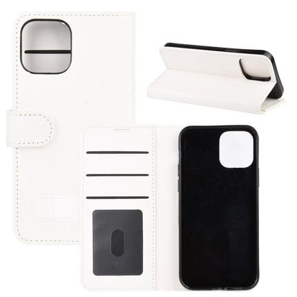 For iPhone 12 / 12 Pro R64 Texture Single Horizontal Flip Protective Case with Holder & Card Slots & Wallet& Photo Frame(White)-garmade.com
