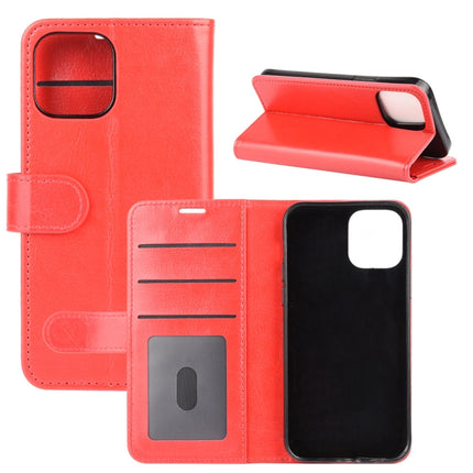 For iPhone 12 / 12 Pro R64 Texture Single Horizontal Flip Protective Case with Holder & Card Slots & Wallet& Photo Frame(Red)-garmade.com