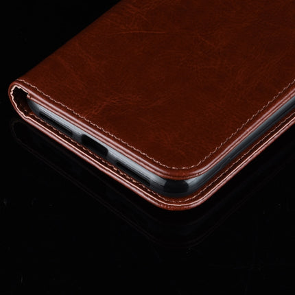 For iPhone 12 / 12 Pro R64 Texture Single Horizontal Flip Protective Case with Holder & Card Slots & Wallet& Photo Frame(Brown)-garmade.com