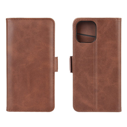 For iPhone 12 / 12 Pro Dual-side Magnetic Buckle Horizontal Flip Leather Case with Holder & Card Slots & Wallet(Brown)-garmade.com