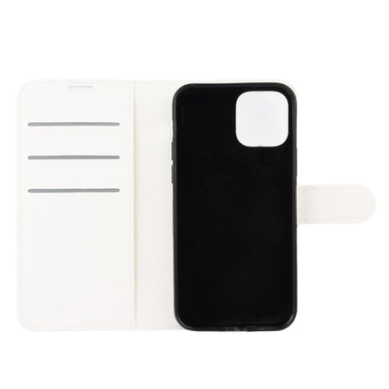 For iPhone 12 / 12 Pro Litchi Texture Horizontal Flip Protective Case with Holder & Card Slots & Wallet(White)-garmade.com