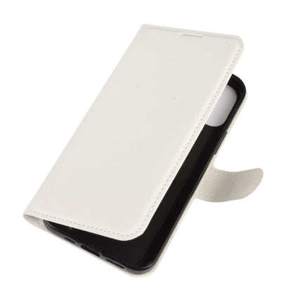 For iPhone 12 / 12 Pro Litchi Texture Horizontal Flip Protective Case with Holder & Card Slots & Wallet(White)-garmade.com