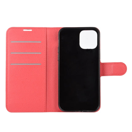 For iPhone 12 / 12 Pro Litchi Texture Horizontal Flip Protective Case with Holder & Card Slots & Wallet(Red)-garmade.com