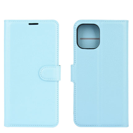 For iPhone 12 / 12 Pro Litchi Texture Horizontal Flip Protective Case with Holder & Card Slots & Wallet(Blue)-garmade.com