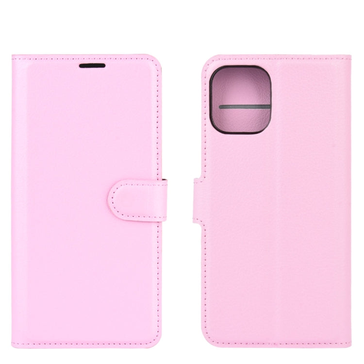 For iPhone 12 / 12 Pro Litchi Texture Horizontal Flip Protective Case with Holder & Card Slots & Wallet(Pink)-garmade.com