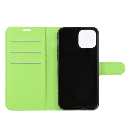 For iPhone 12 / 12 Pro Litchi Texture Horizontal Flip Protective Case with Holder & Card Slots & Wallet(Green)-garmade.com