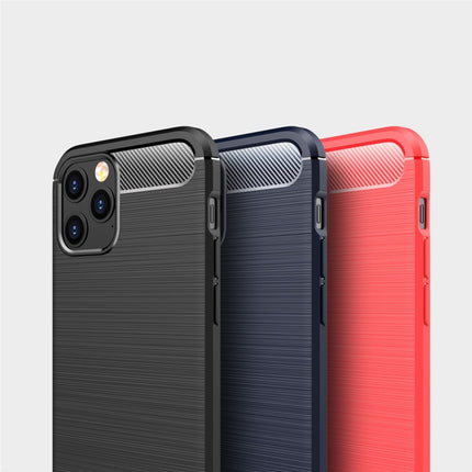 For iPhone 12 / 12 Pro 6.1 inch Brushed Texture Carbon Fiber TPU Case(Navy Blue)-garmade.com