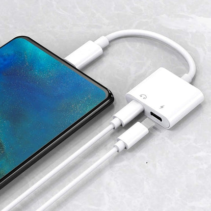 ZS-S1802 2 in 1 8 Pin Male to 8 Pin Charging + 8 Pin Audio Female Connector Earphone Adapter, Support Calls & Wire Control, Compatible with All IOS System-garmade.com