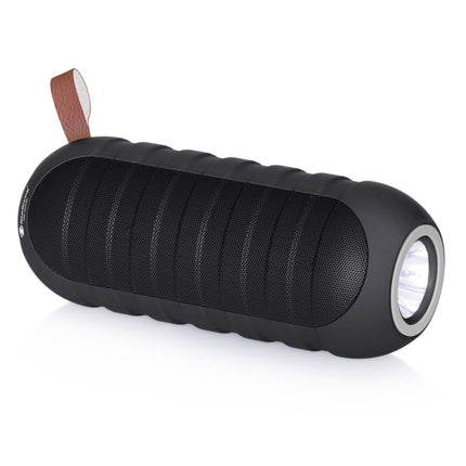 NewRixing NR-3025L Portable Stereo Wireless Bluetooth Speaker with LED Flashlight & TF Card Slot & FM, Built-in Microphone(Black)-garmade.com