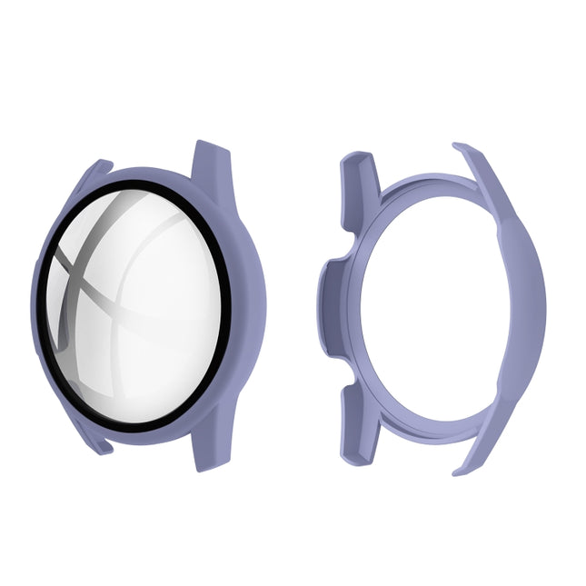 For Huawei watch GT2 46MM oil-injected PC Shell +9H Tempered Glass Film Integrated Protective Shell(Ice navy)-garmade.com