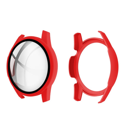 For Huawei watch GT2 46MM oil-injected PC Shell +9H Tempered Glass Film Integrated Protective Shell(Red)-garmade.com