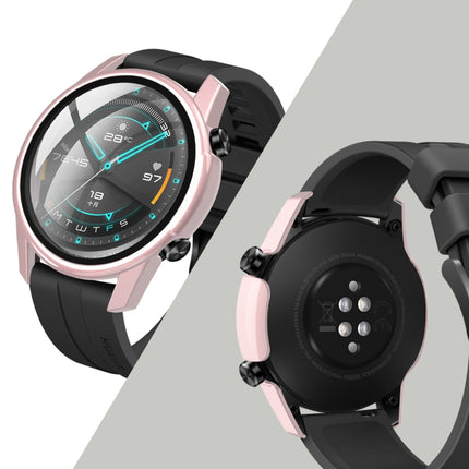 For Huawei watch GT2 46MM oil-injected PC Shell +9H Tempered Glass Film Integrated Protective Shell(Glitter)-garmade.com