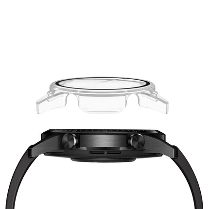 For Huawei watch GT2 46MM oil-injected PC Shell +9H Tempered Glass Film Integrated Protective Shell(Transparent)-garmade.com