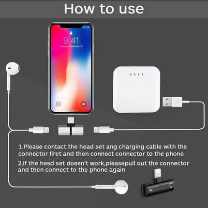 Zs-18182 2 in 1 8 Pin Male to 8 Pin Charging + 8 Pin Audio Female Connector Earphone Adapter, Supports Call & Volume Control(Silver)-garmade.com