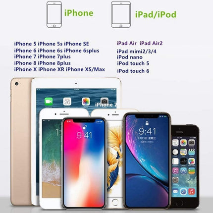 ZS-S1801 2 in 1 8 Pin Male to 8 Pin Charging + 8 Pin Audio Female Connector Earphone Adapter, Support Calls, Compatible with All IOS System-garmade.com