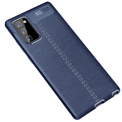For Samsung Galaxy Note 20 Litchi Texture TPU Shockproof Case(Navy Blue)-garmade.com