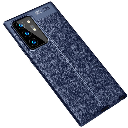 For Samsung Galaxy Note20 Ultra Litchi Texture TPU Shockproof Case(Navy Blue)-garmade.com