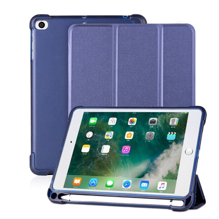 For iPad mini 5 / mini 4 / mini 3 / mini 2 / mini 3-folding Litchi Texture Horizontal Flip PU Leather + Shockproof TPU Case with Holder & Pen Slot(Rose Gold)-garmade.com