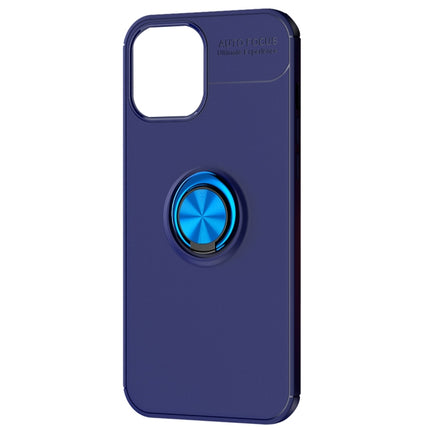 For iPhone 12 mini Metal Ring Holder 360 Degree Rotating TPU Case(Blue+Blue)-garmade.com