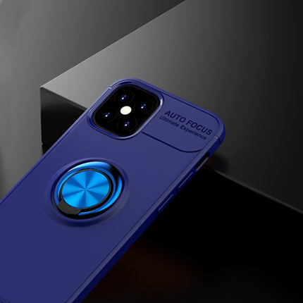 For iPhone 12 mini Metal Ring Holder 360 Degree Rotating TPU Case(Blue+Blue)-garmade.com