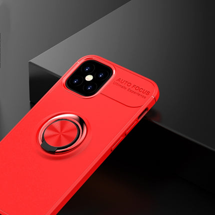 For iPhone 12 mini Metal Ring Holder 360 Degree Rotating TPU Case(Red+Red)-garmade.com