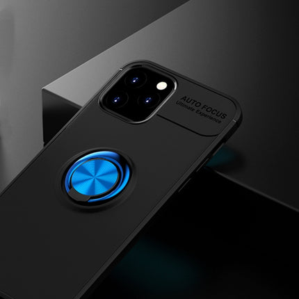 For iPhone 12 / 12 Pro Metal Ring Holder 360 Degree Rotating TPU Case(Black+Blue)-garmade.com