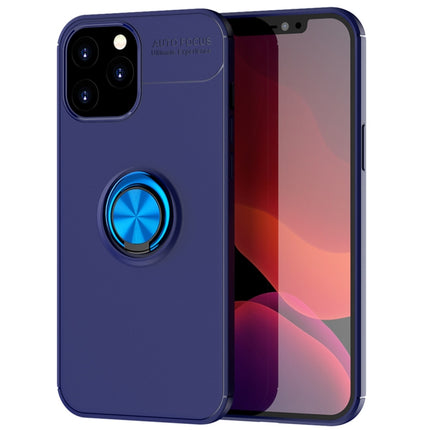 For iPhone 12 Pro Max Metal Ring Holder 360 Degree Rotating TPU Case(Blue+Blue)-garmade.com