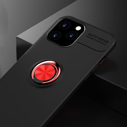 For iPhone 12 Pro Max Metal Ring Holder 360 Degree Rotating TPU Case(Black+Red)-garmade.com