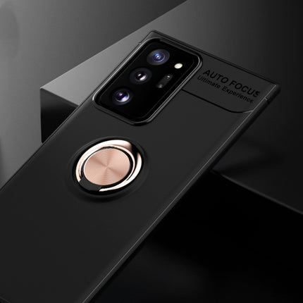 For Samsung Galaxy Note20 Ultra Metal Ring Holder 360 Degree Rotating TPU Case(Black+Rose Gold)(Black+Rose Gold)-garmade.com