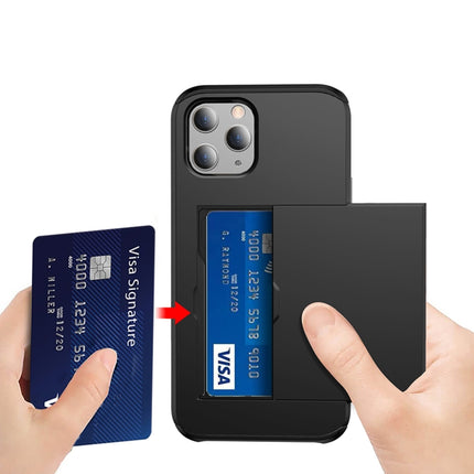 For iPhone 12 mini Shockproof Rugged Armor Protective Case with Card Slot(Black)-garmade.com
