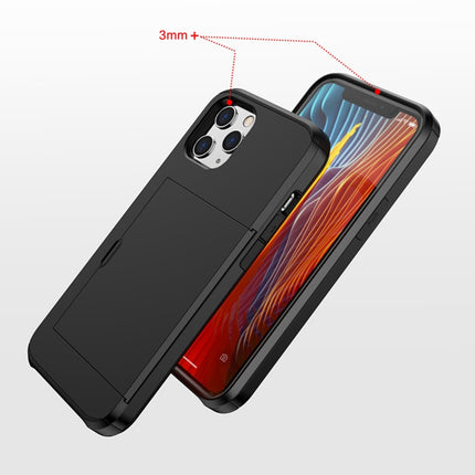 For iPhone 12 mini Shockproof Rugged Armor Protective Case with Card Slot(Red)-garmade.com