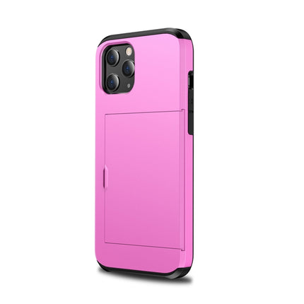 For iPhone 12 mini Shockproof Rugged Armor Protective Case with Card Slot(Pink)-garmade.com