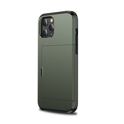 For iPhone 12 mini Shockproof Rugged Armor Protective Case with Card Slot(Army Green)-garmade.com