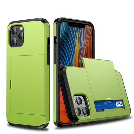 For iPhone 12 mini Shockproof Rugged Armor Protective Case with Card Slot(Green)-garmade.com