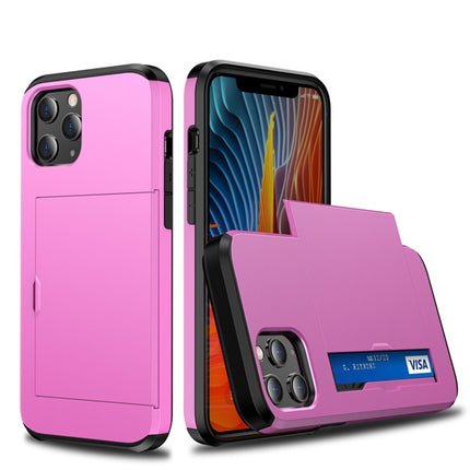 For iPhone 12 Pro Max Shockproof Rugged Armor Protective Case with Card Slot(Pink)-garmade.com