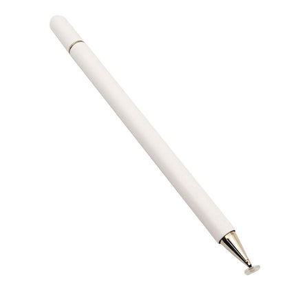 Imitation Porcelain 2 in 1 Mobile Phone Touch Screen Capacitive Pen for Apple / Huawei / Xiaomi / Samsung(White)-garmade.com