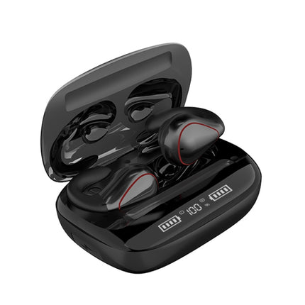 T20 TWS Bluetooth 5.0 Touch Wireless Bluetooth Earphone with Three LED Battery Display & Charging Box, Support Call & Voice Assistant(Black)-garmade.com