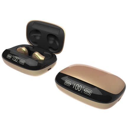 T20 TWS Bluetooth 5.0 Touch Wireless Bluetooth Earphone with Three LED Battery Display & Charging Box, Support Call & Voice Assistant(Champagne Gold)-garmade.com