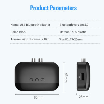 B20 NFC Bluetooth 5.0 Music Receiver Car Bluetooth Receiver, Support Hands-free Call & TF Vard & U Disk-garmade.com