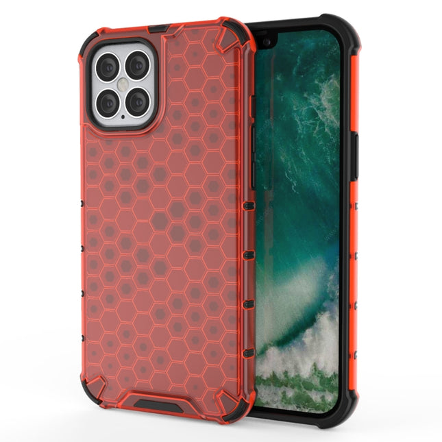 For iPhone 12 mini Shockproof Honeycomb PC + TPU Case(Red)-garmade.com