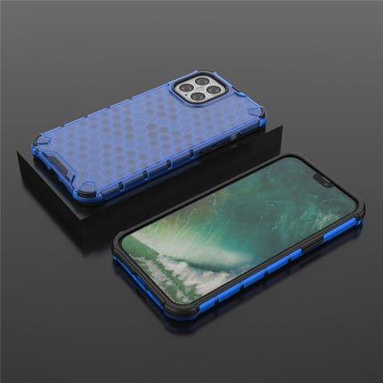 For iPhone 12 / 12 Pro Shockproof Honeycomb PC + TPU Case(Blue)-garmade.com