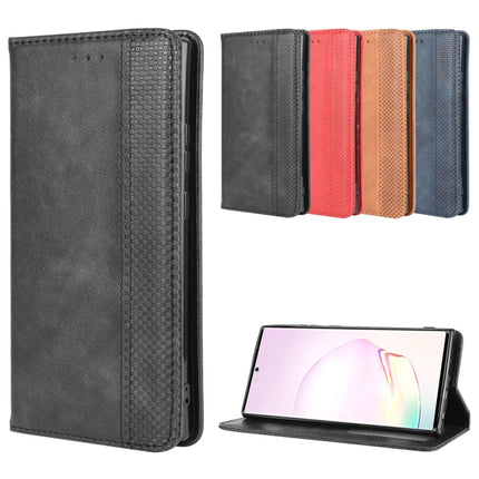 For Samsung Galaxy Note20 Ultra Magnetic Buckle Retro Crazy Horse Texture Horizontal Flip Leather Case with Holder & Card Slots & Photo Frame(Brown)-garmade.com