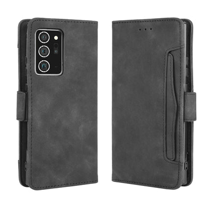 For Samsung Galaxy Note20 Ultra Wallet Style Skin Feel Calf Pattern Leather Case with Separate Card Slot(Black)-garmade.com