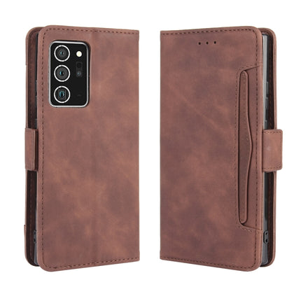 For Samsung Galaxy Note20 Ultra Wallet Style Skin Feel Calf Pattern Leather Case with Separate Card Slot(Brown)-garmade.com