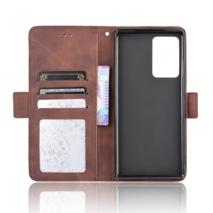 For Samsung Galaxy Note20 Ultra Wallet Style Skin Feel Calf Pattern Leather Case with Separate Card Slot(Brown)-garmade.com