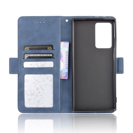 For Samsung Galaxy Note20 Ultra Wallet Style Skin Feel Calf Pattern Leather Case with Separate Card Slot(Blue)-garmade.com