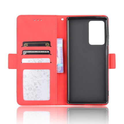 For Samsung Galaxy Note20 Ultra Wallet Style Skin Feel Calf Pattern Leather Case with Separate Card Slot(Red)-garmade.com